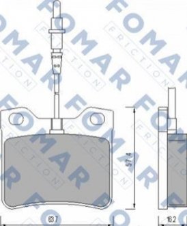 Дисковые тормозные колодки (задние) FOMAR FO 454881 (фото 1)