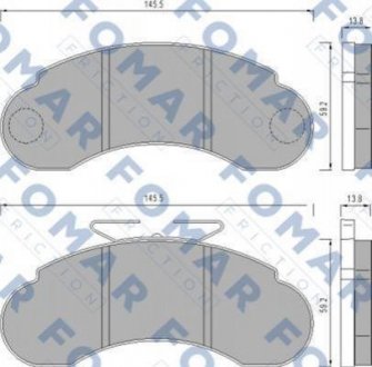 Дискові гальмівні колодки (передні) FOMAR FO 458581 (фото 1)