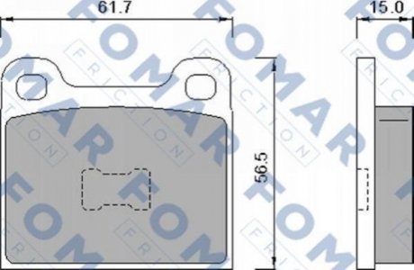 Дисковые тормозные колодки (передние) FOMAR FO 460888 (фото 1)