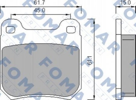 Дисковые тормозные колодки (задние) FOMAR FO 468781 (фото 1)