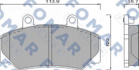 Дисковые тормозные колодки (передние) FOMAR FO 473981 (фото 1)