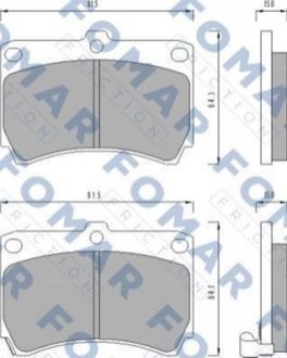 Дискові гальмівні колодки (передні) FOMAR FO 477481 (фото 1)