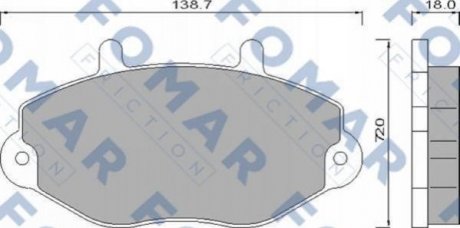 Дисковые тормозные колодки (передние) FOMAR FO 486481 (фото 1)