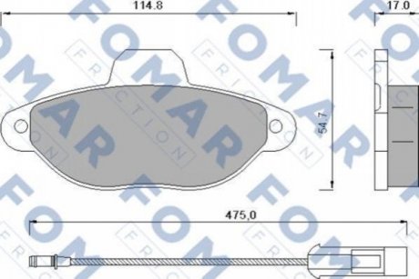Дисковые тормозные колодки (передние) FOMAR FO 582881 (фото 1)