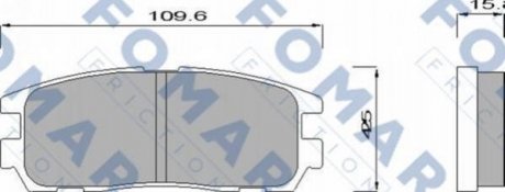 Дисковые тормозные колодки (задние) FOMAR FO 621481 (фото 1)