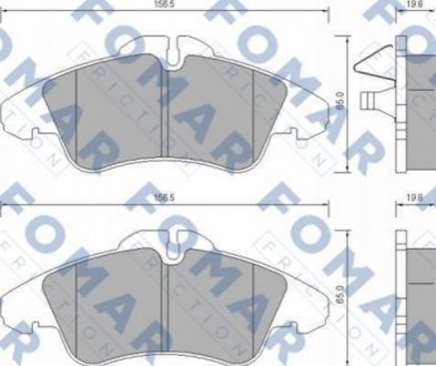 Дисковые тормозные колодки (передние) FOMAR FO 627281 (фото 1)