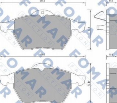 Дисковые тормозные колодки (передние) FOMAR FO 628781 (фото 1)