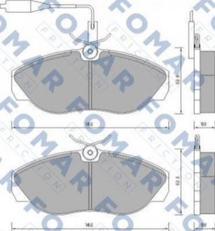 Дискові гальмівні колодки (передні) FOMAR FO 629481 (фото 1)