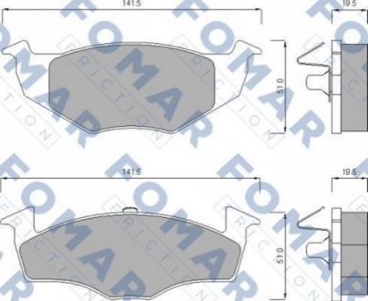 Дисковые тормозные колодки (передние) FOMAR FO 643281 (фото 1)