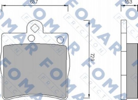 Дискові гальмівні колодки (задні) FOMAR FO 653581 (фото 1)