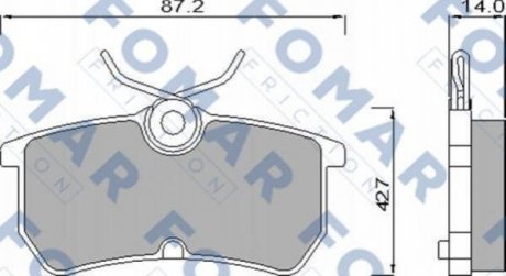 Дисковые тормозные колодки (задние) FOMAR FO 668781 (фото 1)