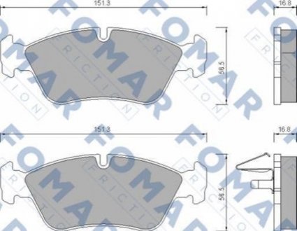 Дисковые тормозные колодки (передние) FOMAR FO 672581 (фото 1)
