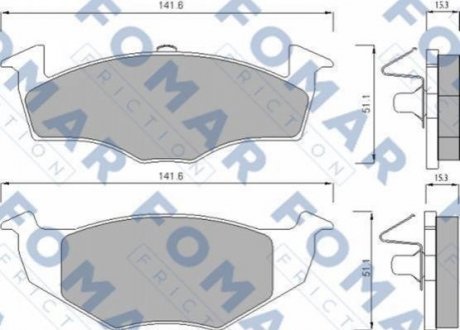 Дискові гальмівні колодки (передні) FOMAR FO 682581 (фото 1)