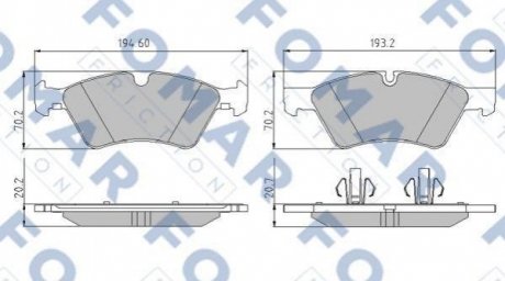 Дисковые тормозные колодки (передние) FOMAR FO 858781 (фото 1)