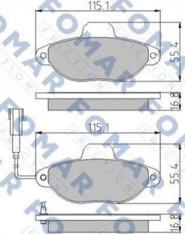 Дисковые тормозные колодки (передние) FOMAR FO 861181 (фото 1)