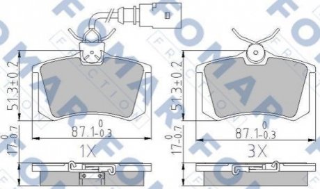 Дисковые тормозные колодки (задние) FOMAR FO 904581 (фото 1)