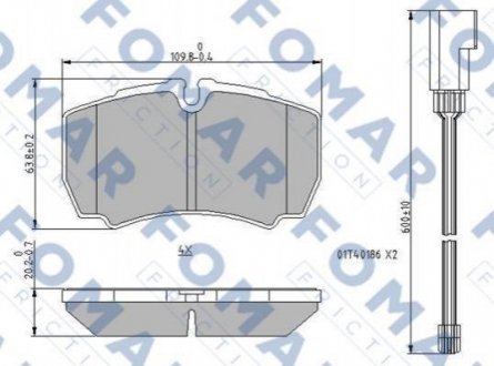 Дисковые тормозные колодки (задние) FOMAR FO 912581 (фото 1)