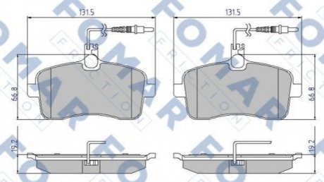 Дисковые тормозные колодки (передние) FOMAR FO 919881 (фото 1)