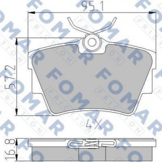 Дискові гальмівні колодки (задні) FOMAR FO 920281 (фото 1)