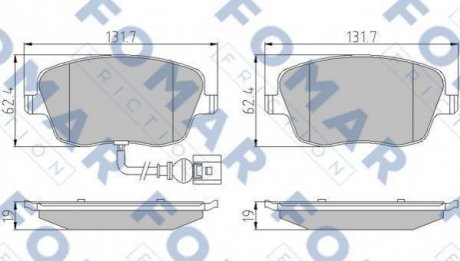 Дисковые тормозные колодки (передние) FOMAR FO 922881 (фото 1)