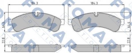 Дисковые тормозные колодки (задние) FOMAR FO 929281 (фото 1)