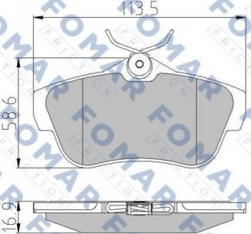 Дисковые тормозные колодки (задние) FOMAR FO 930381 (фото 1)