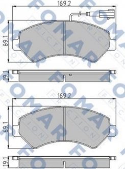Дисковые тормозные колодки (передние) FOMAR FO 930681 (фото 1)