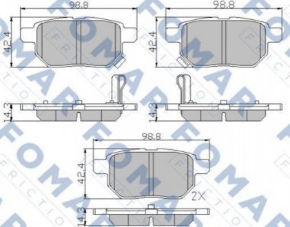 Дисковые тормозные колодки (задние) FOMAR FO 933481 (фото 1)