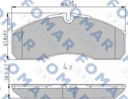 Дискові гальмівні колодки (передні) FOMAR FO 933581 (фото 1)