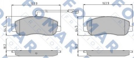 Дисковые тормозные колодки (передние) FOMAR FO 935581 (фото 1)