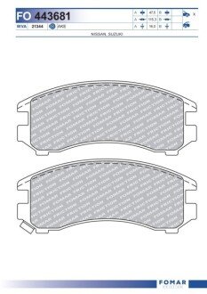 Дискові гальмівні колодки (передні) FO 443681