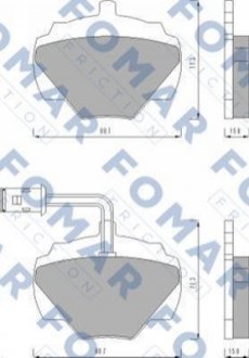 Дисковые тормозные колодки (задние) FOMAR FO 446081 (фото 1)