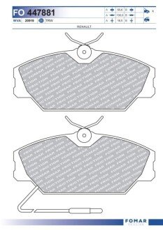 Дискові гальмівні колодки (передні) FO 447881