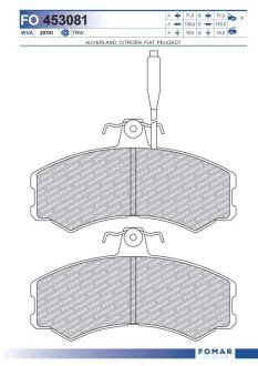 Дисковые тормозные колодки (передние) FO 453081