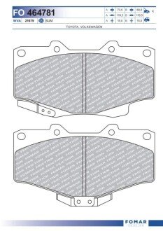 Дискові гальмівні колодки (передні) FO 464781