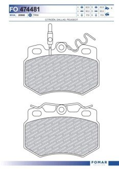 Дисковые тормозные колодки (передние) FO 474481