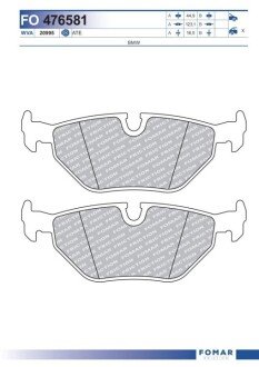 Дискові гальмівні колодки (задні) FO 476581
