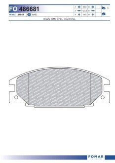 Дискові гальмівні колодки (передні) FO 486681