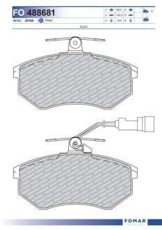 Дисковые тормозные колодки (передние) FO 488681