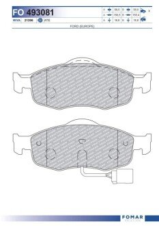 Дисковые тормозные колодки (передние) FO 493081