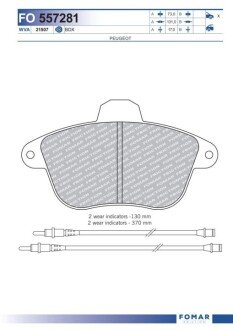 Дисковые тормозные колодки (передние) FO 557281