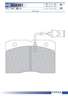 Дисковые тормозные колодки (передние) FO 628281