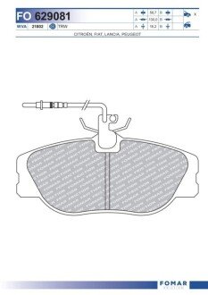 Дискові гальмівні колодки (передні) FO 629081