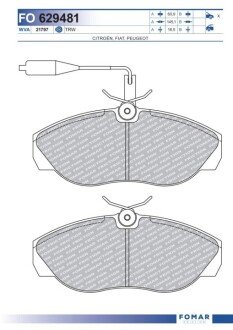 Дискові гальмівні колодки (передні) FO 629481