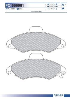 Дискові гальмівні колодки (передні) FO 666981