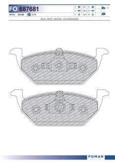 Дискові гальмівні колодки (передні) FO 687681