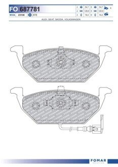Дисковые тормозные колодки (передние) FO 687781