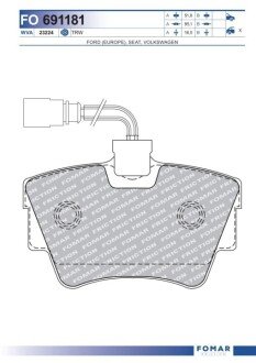 Дисковые тормозные колодки (задние) FO 691181