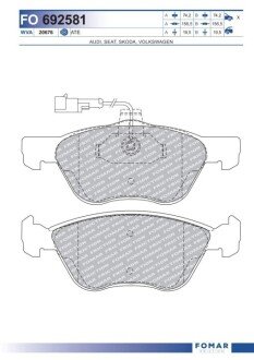 Дисковые тормозные колодки (передние) FO 692581