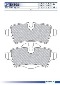 Дисковые тормозные колодки (задние) FO 845081